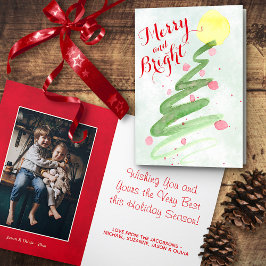 Niedliches Abstraktes Weihnachtsbaum-Foto Feiertagskarte