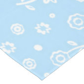 Niedliches, Abstraktes, weißes, florales Muster | Tischdecke (Schrägansicht)