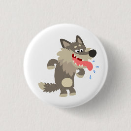 Niedliches Abzeichen "Famated Cartoon Wolf Button" Button