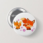 Niedliches Abzeichen für Cartoon-Foxes Button (Vorne & Hinten)
