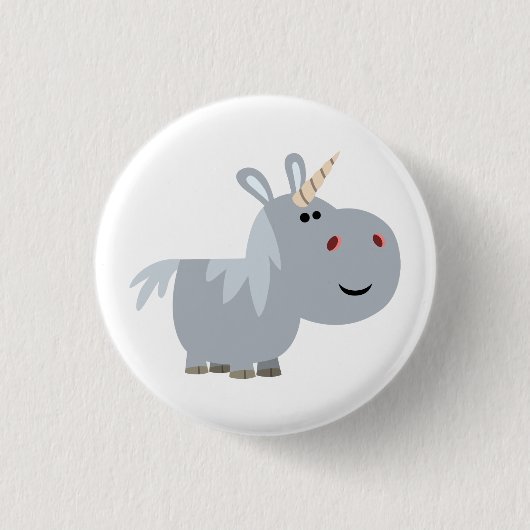 Niedliches Abzeichen für Cartoon-Unicorn-Taste Button (Vorderseite)