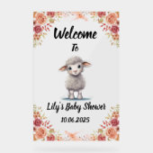 Niedliches Acryl Baby Duschschild für Lamm. Acrylschild (Vorderseite)