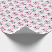 niedliches Add-Name Datum Happy-Jubiläumspaar Geschenkpapier (Ecke)