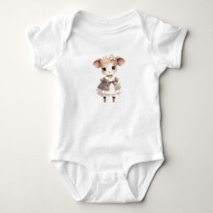 Niedliches Adorable Baby Sheep, Baby Lamm in einem Strampler