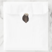 Niedliches Adorable Fluffy Otter Animal Herz-Aufkleber (Tasche)