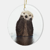 Niedliches Adorable Fluffy Otter Animal Keramik Ornament (Links)