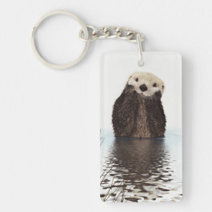 Niedliches Adorable Fluffy Otter Animal Schlüsselanhänger