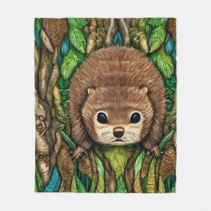 Niedliches Adorable Kleine Baby Beaver Fleecedecke