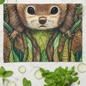 Niedliches Adorable Kleine Baby Beaver Geschirrtuch (Gefaltet)