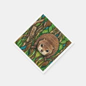 Niedliches Adorable Kleine Baby Beaver Serviette (Ecke)