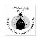Niedliches adorable Ladybug-Monogramm Permastempel (Design)