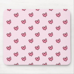Niedliches Adorable Valentinstag, rotes Herzmuster Mousepad