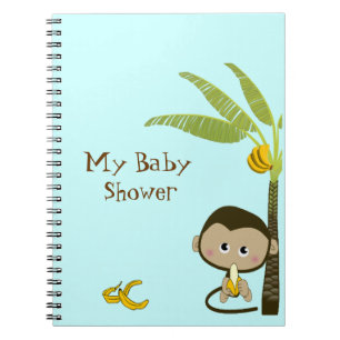 Niedliches Affe-Baby-Duschen-Notizbuch Notizblock