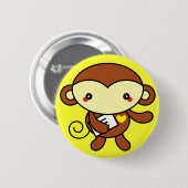 Niedliches Affe-Button Button (Vorne & Hinten)