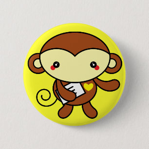Niedliches Affe-Button Button