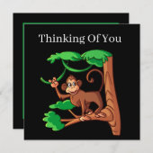 niedliches Affendenken verleiht einem Gefühl Mitteilungskarte (Vorne/Hinten)