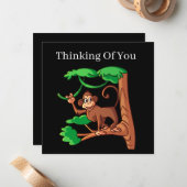 niedliches Affendenken verleiht einem Gefühl Mitteilungskarte (Vorderseite/Rückseite Beispiel)