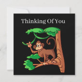 niedliches Affendenken verleiht einem Gefühl Mitteilungskarte (Vorderseite)