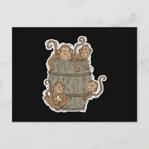 niedliches Affenfass Postkarte