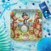 Niedliches Affenorchester 2 Jahre alter Geburtstag Pappteller (Party)