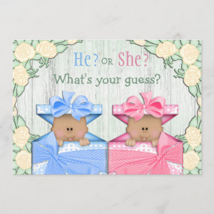 Niedliches African American Baby Gender Reveal Par Einladung