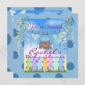 NIEDLICHES AFRIKANISCHES AMERIKANISCHES BOY BABY S EINLADUNG (Vorne/Hinten)