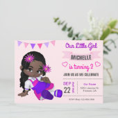 Niedliches afrikanisches amerikanisches einladung (Stehend Vorderseite)