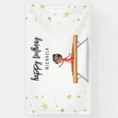 Niedliches afrikanisches Gymnastik Geburtstag Banner (Vertikal)