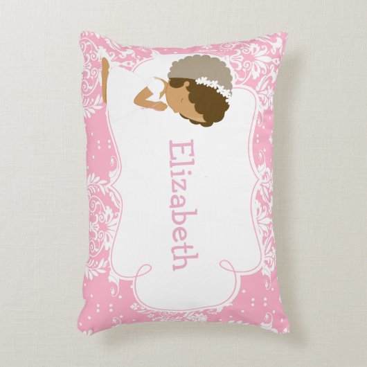 Niedliches Afrikanisches Mädchen Gebet und Gedicht Dekokissen (Vorderseite(Vertikal))