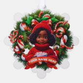 Niedliches Afrikanisches Mädchen - Heiße Schokolad Ornament Karte (Rückseite)