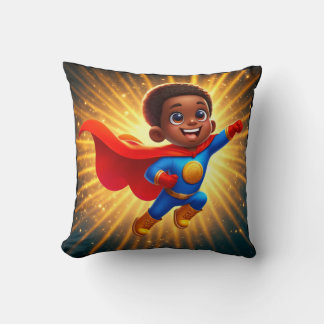 Niedliches Afro Superhero-Kissen Kissen