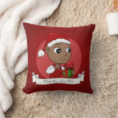Niedliches Afroamerikanisches Baby mit Weihnachtsm Kissen (Decke)