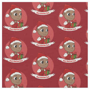Niedliches Afroamerikanisches Baby mit Weihnachtsm Stoff