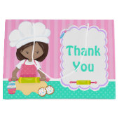 Niedliches Afroamerikanisches Girl Baking Danke Große Geschenktüte (Vorderseite)