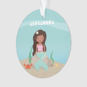 Niedliches Afroamerikanisches Kleinmädchen Ornament (Vorderseite)