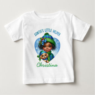 Niedliches Afroamerikanisches Mädchen mit Welpe Wi Baby T-shirt