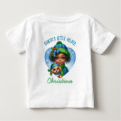 Niedliches Afroamerikanisches Mädchen mit Welpe Wi Baby T-shirt (Rückseite)