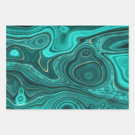 niedliches agiertes türkisfarbenes Muster Party Wr Geschenkpapier Set (Vorderseite 3)