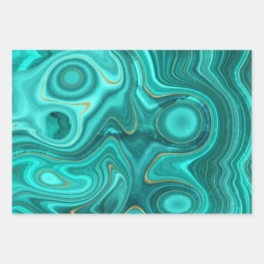 niedliches agiertes türkisfarbenes Muster Party Wr Geschenkpapier Set (Vorderseite 2)