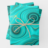 niedliches agiertes türkisfarbenes Muster Party Wr Geschenkpapier Set (Beispiel)