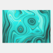 niedliches agiertes türkisfarbenes Muster Party Wr Geschenkpapier Set (Vorderseite)