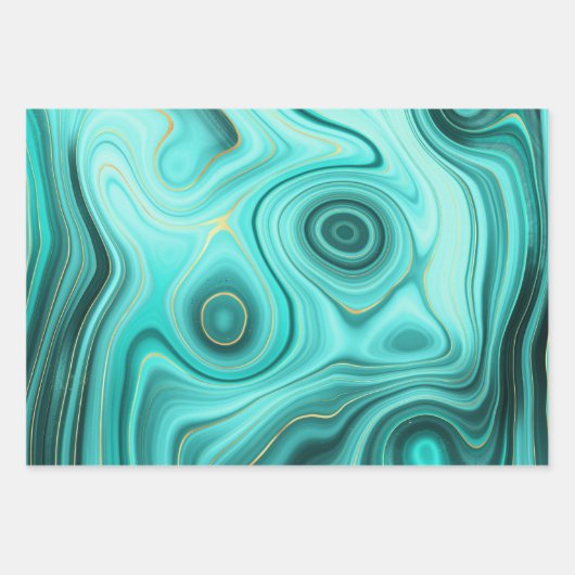 niedliches agiertes türkisfarbenes Muster Party Wr Geschenkpapier Set (Vorderseite)