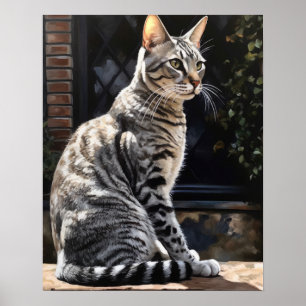 Niedliches ägyptisches Mau Cat Art Print Poster