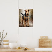 Niedliches Airedale Terrier Dog Art Print Poster (Küche)