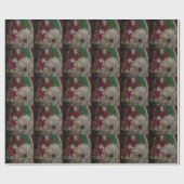 Niedliches Akita, das mit Geschenkpapier (Flach)