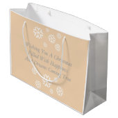 niedliches Akita küssendes Große Geschenktüte (Rückseite Schrägansicht)