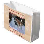 niedliches Akita küssendes Große Geschenktüte (Vorderseite Schrägansicht)