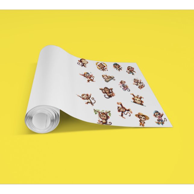 Niedliches Albernes Funny Monkey Watercolor Muster Tapete (Von Creator hochgeladen)