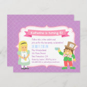 Niedliches Alice and Hatter Wonderland Teezeremoni Einladung (Vorne/Hinten)