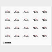 Niedliches Alice-Design Runder Aufkleber (Blatt)
